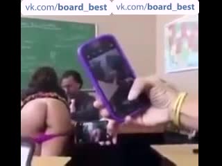 in class, the student lowered her panties and bent over to the teacher...